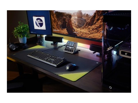 CORSAIR SKIFF 100 - przewodowa klawiatura gamingowa z membraną i podświetleniem RGB, 10 stref podświetlenia RGB LED