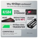 Axagon EEM2-40G obudowa do dysków twardych Obudowa SSD Czarny M.2