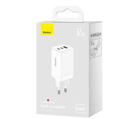 Baseus GaN5 Pro Uniwersalne Biały Prąd przemienny, USB Szybkie ładowanie Wewnętrzna