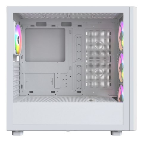 Drewniana obudowa PC Montech XR, Midi-Tower, ATX, ARGB, Szkło hartowane - biała