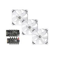 Bitspower Notos RGB PWM Wentylator, 120mm - biały, 3-pak