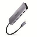 Axagon HMC-HCR3A 3x USB-A+ HDMI+ SD/microSD USB-C 3.2 Gen 1 hub 20cm Przewodowa USB 3.2 Gen 1 (3.1 Gen 1) Type-C Szary