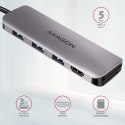 Axagon HMC-HCR3A 3x USB-A+ HDMI+ SD/microSD USB-C 3.2 Gen 1 hub 20cm Przewodowa USB 3.2 Gen 1 (3.1 Gen 1) Type-C Szary