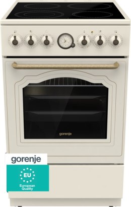 Kuchnia elektryczna GORENJE GECS5B70CLI Retro 50 cm | AirFry | funkcja Pizza | FrozenBake | kremowy
