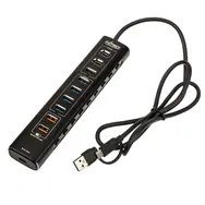 Nitro Concepts UH1, 10-portowy hybrydowy hub USB, USB 3.2