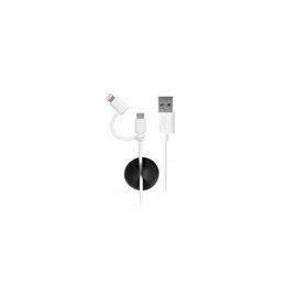 PORT CONNECT 2 in 1 (Lightning + Micro-USB) to USB Cable (for iPad/iPhone) Micro-USB, Lightning, 1.2 m, White