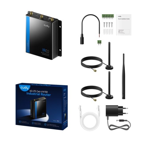 Cudy 4G LTE Cat 4 N150 Industrial Wi-Fi Router, IR02 1.0 Router sieci komórkowej