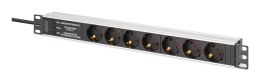 Digitus DN-95441 rozdzielacz zasilania PDU 7 x gniazdo sieciowe 1U Czarny, Srebrny