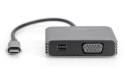 Digitus Adapter graficzny USB Type-C™ 4K 2in1 Mini DisplayPort + VGA