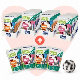 ANIMAL ISLAND Love Box Pate mix smaków 48szt + zabawka