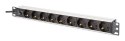 Digitus DN-95437 rozdzielacz zasilania PDU 9 x gniazdo sieciowe 1U Czarny, Srebrny