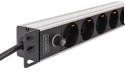 Digitus DN-95437 rozdzielacz zasilania PDU 9 x gniazdo sieciowe 1U Czarny, Srebrny
