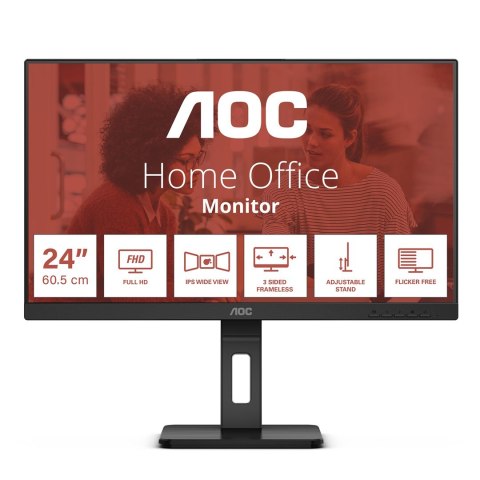 AOC E3 24E3QAF monitor komputerowy 61 cm (24") 1920 x 1080 px Czarny