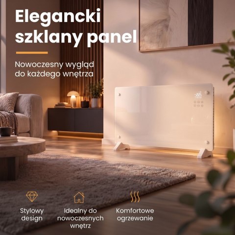 Extralink SMART GLASS PANEL HEATER, WHITE, 2000W, WIFI, LPL-23A-WH