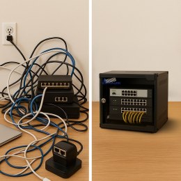 Extralink LITE 4U 10 280X310 WALL-MOUNTED RACKMOUNT CABINET BLACK Stojak wolnostojący/ścienny/podłogowy Czarny