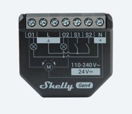 Inteligentny dwukanałowy przekaźnik WiFi Shelly 2PM Gen4 z pomiarem energii