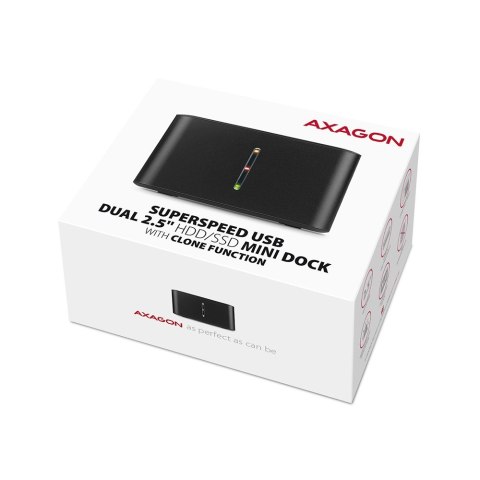 Axagon ADSA-D25 stacja dokująca do dysków twardych USB 3.2 Gen 1 (3.1 Gen 1) Type micro-B Czarny