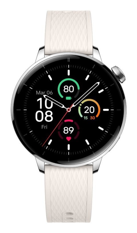 OnePlus Watch 3 43mm 3,35 cm (1.32") AMOLED Cyfrowy 466 x 466 px Ekran dotykowy Srebrny, Tytan Wi-Fi GPS