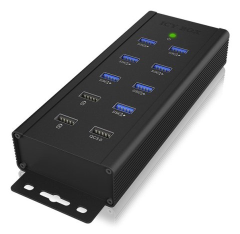 ICY BOX IB-HUB1703-QC3 USB 3.2 Gen 1 (3.1 Gen 1) Type-B 5000 Mbit/s Czarny