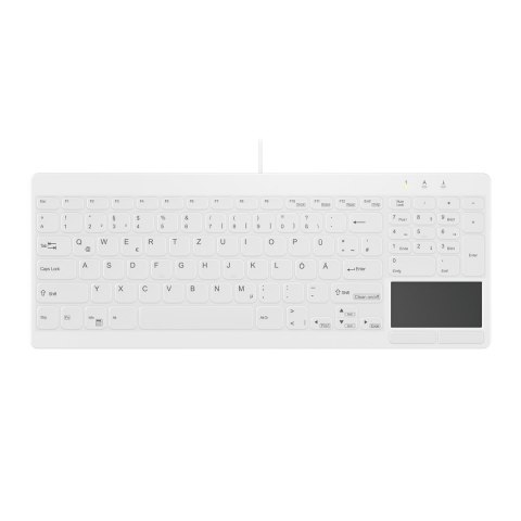 Aktywna Klawiatura USB AK-C7412F-GUS-W/GE QWERTZ Niemiecki Biały