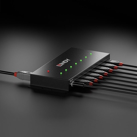 Lindy 7-portowy przemysłowy hub USB3.0 - Hub - 7 x SuperSpeed USB3.0 - Biurko