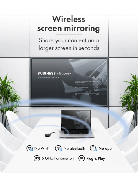 Bezprzewodowy system transmisji sygnału wideo USB-C do HDMI firmy Raidsonic | IB-WL101