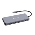 Adapter Verbatim CMH-14 USB Type-C 5000 Mbit/s Srebrny