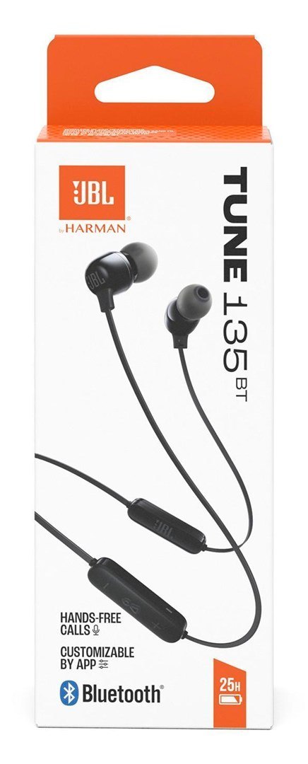 JBL T135BTBLK Słuchawki dokanałowe Bluetooth, czarne