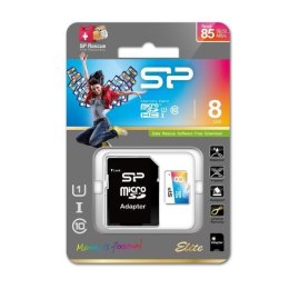 Silicon Power Elite UHS-1 Colorful 8 GB, MicroSDHC, Flash memory class 10, SD adapter