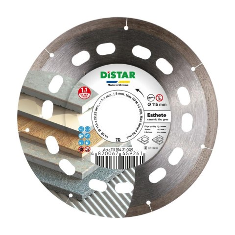Distar Tarcza Diamentowa Esthete 115 x 1,1 x 8 x 22,23mm