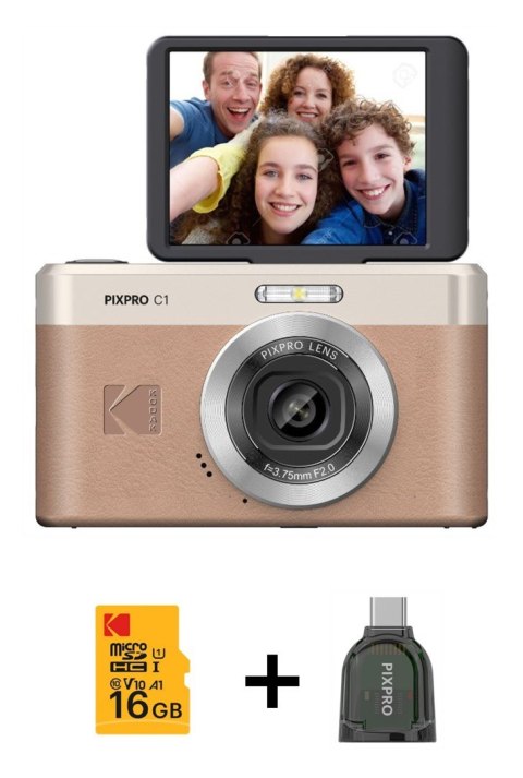 Kodak PIXPRO C1BN 1/3" Kompaktowy aparat fotograficzny 13 MP CMOS 4160 x 3120 px Brązowy