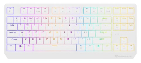 GENESIS Thor 230 TKL klawiatura Gaming USB + RF Wireless + Bluetooth QWERTY US English Biały