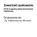 HP 62 oryginalny wkład atramentowy trójkolorowy