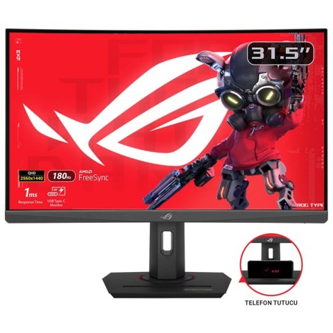 ASUS ROG Strix XG32WCS monitor komputerowy 80 cm (31.5") 2560 x 1440 px Quad HD LED Czarny