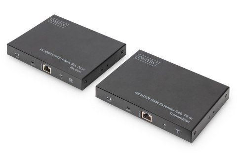 Przedłużacz/Extender KVM HDMI+USB 70m po kat. 6 UTP/IP 4K 60Hz audio (zestaw)