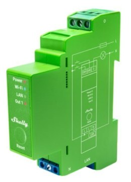 Shelly Pro Dimmer 1PM Wbudowany Ściemniacz światła Niebieski, Zielony, Szary