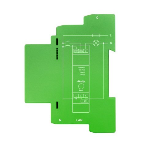 Shelly Pro Dimmer 1PM Wbudowany Ściemniacz światła Niebieski, Zielony, Szary