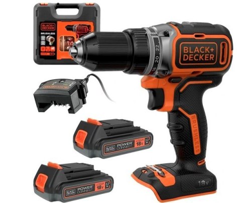 BLACK+DECKER WKRĘTARKA 18V BL186KB 52Nm 2x2,0Ah BL