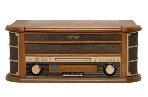 Gramofon Denver MCR-50MK3 Retro - drewno Wood Dark (FM, CD, USB)