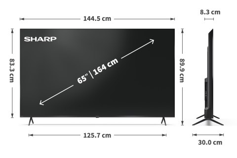 Sharp 65HP5265E Telewizor 165,1 cm (65") 4K Ultra HD Smart TV Wi-Fi Czarny