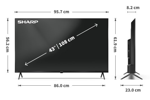 Sharp 43HP5265E Telewizor 109,2 cm (43") 4K Ultra HD Smart TV Wi-Fi Czarny