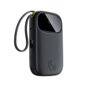 Baseus EnerFill FC31 Powerbank z wyświetlaczem cyfrowym z 2 wbudowanymi kablami USB-C 20000mAh 45W Czarny