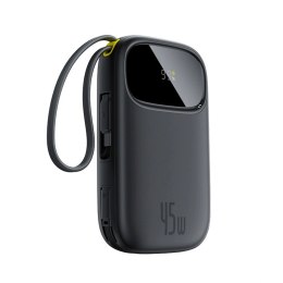 Baseus EnerFill FC31 Powerbank z wyświetlaczem cyfrowym z 2 wbudowanymi kablami USB-C 20000mAh 45W Czarny