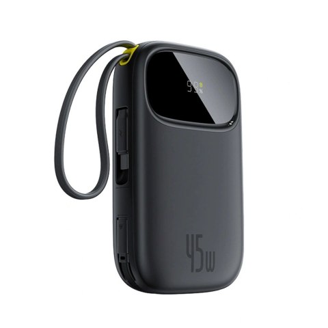 Baseus EnerFill FC31 Powerbank z wyświetlaczem cyfrowym z 2 wbudowanymi kablami USB-C 20000mAh 45W Czarny