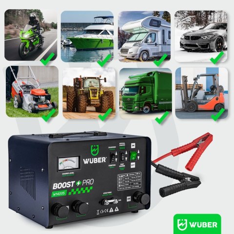 Prostownik akumulatorowy z rozruchem 40A 12V/24V W14005 WUBER