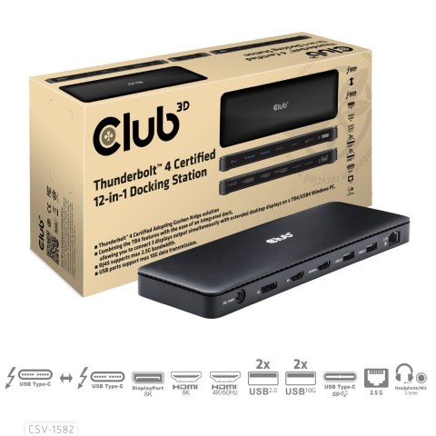 CLUB3D Club 3D, Dockingstation TB4 12 in 1