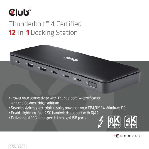 CLUB3D Club 3D, Dockingstation TB4 12 in 1