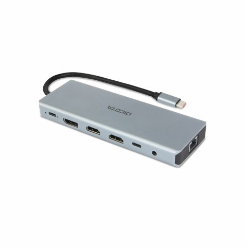 DICOTA D32065 huby i koncentratory USB 3.2 Gen 1 (3.1 Gen 1) Type-C Srebrny