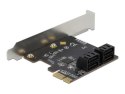 DeLOCK 4 portowy SATA PCI Express x1 Card - Konstrukcja niskoprofilowa