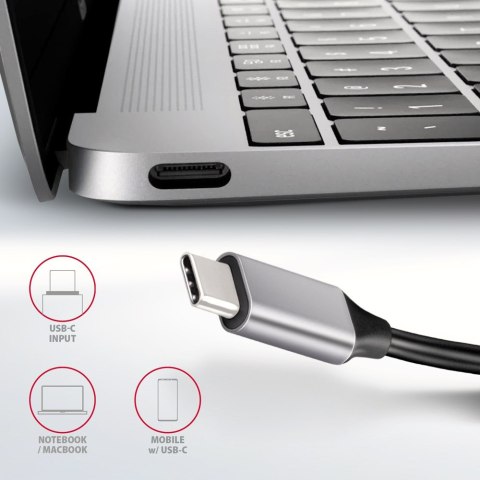 Axagon HMC-6H4A stacja dokująca Przewodowa USB 3.2 Gen 1 (3.1 Gen 1) Type-C Czarny, Szary
